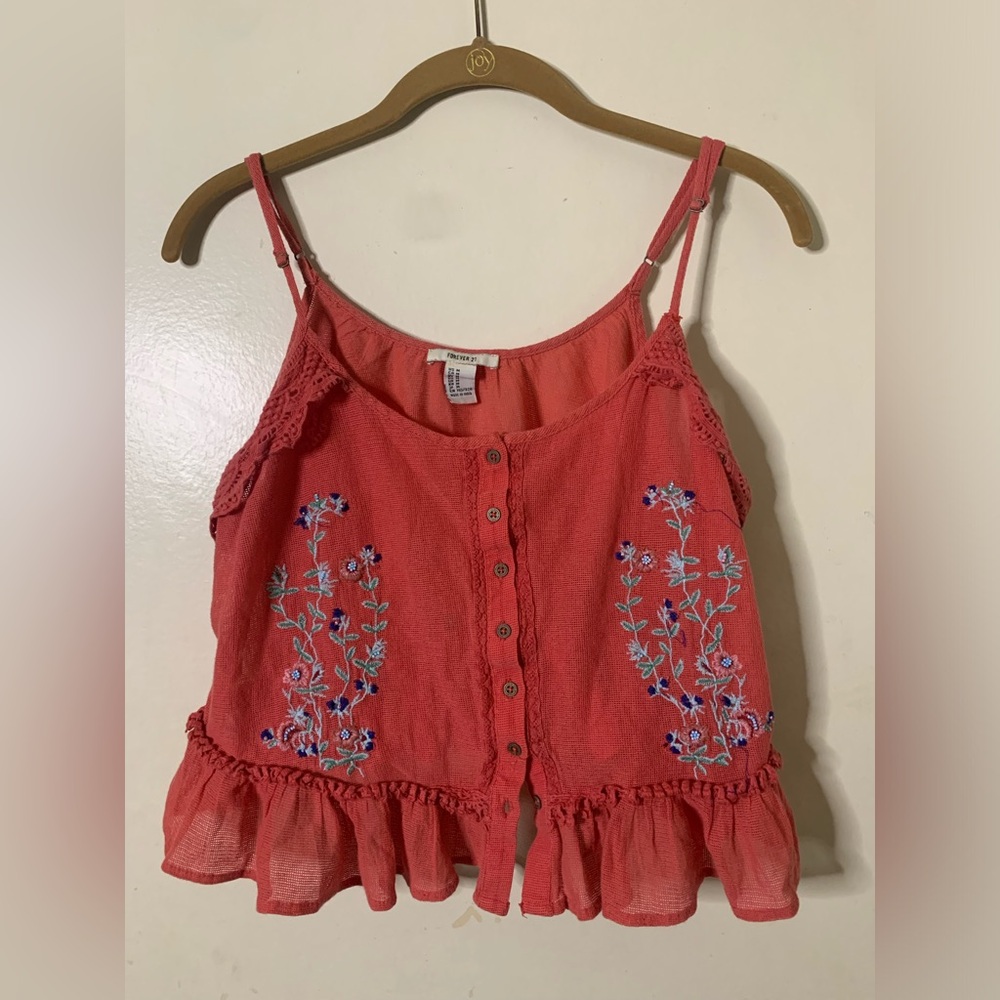 F21 Salmon Knit Tank M